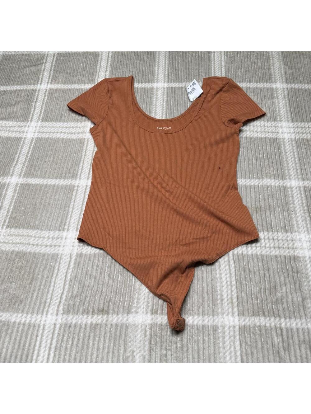 American Eagle Women's Orange and Brown Bodysuit